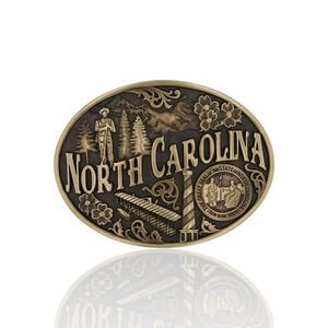 Montana Silversmiths North Carolina State Heritage Belt Buckle - New in Box